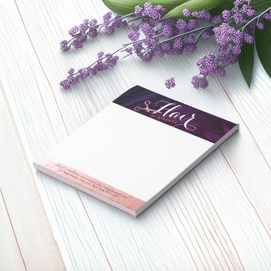 Friseursalon Beauty Rose Goldschere Notizblock
