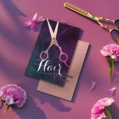 Friseursalon Beauty Rose Goldschere Visitenkarte