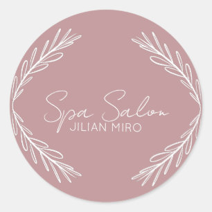 Friseursalon Beauty Studio Pink  Runder Aufkleber