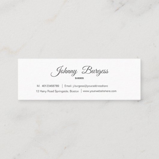 Friseursalon Beruflich Modernste Mini Visitenkarte (Rückseite)