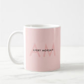 Friseursalon Blush Pink Monogram Kaffeetasse (Links)