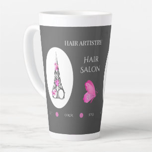 Friseursalon-Boutique-Geschäfts-Branding-Schere Milchtasse