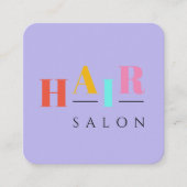 Friseursalon bunte Typografie Moderne Friseurin Quadratische Visitenkarte (Vorderseite)