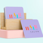 Friseursalon bunte Typografie Moderne Friseurin Quadratische Visitenkarte