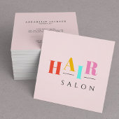 Friseursalon bunte Typografie Moderne Friseurin Quadratische Visitenkarte