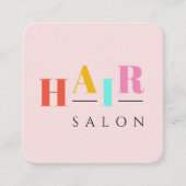 Friseursalon bunte Typografie Moderne Friseurin Quadratische Visitenkarte (Vorderseite)