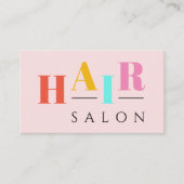 Friseursalon bunte Typografie Moderner Friseur Visitenkarte (Vorderseite)