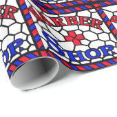 Friseursalon-Buntglas-Zeichen Geschenkpapier (Rolleneckpunkt)