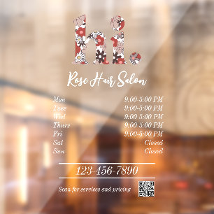 Friseursalon Business Open Hours Fensteraufkleber