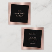 Friseursalon der modernen Rose Quadratische Visitenkarte (Vorne/Hinten)