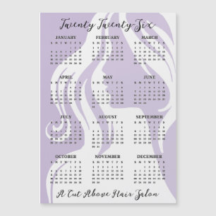Friseursalon-Design 2026 Kalender Magnetkarte