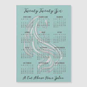 Friseursalon-Design 2026 Kalender Magnetkarte