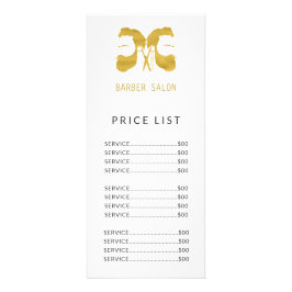 Friseursalon - einfache Goldpreisliste Werbekarte