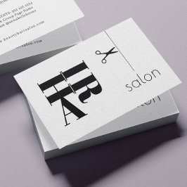Friseursalon, einfaches schwarz-weißes Typografie- Visitenkarte