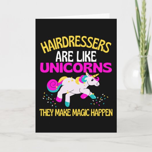 Friseursalon, Einhorn, Magical Unicorn Friseur Karte (Vorderseite)