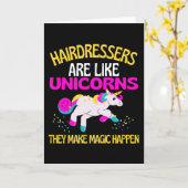 Friseursalon, Einhorn, Magical Unicorn Friseur Karte (Gelbe Blume)