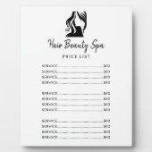 Friseursalon elegante schwarz-weiß Speisekarte Pre Fotoplatte (Vorderseite)