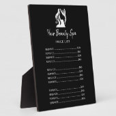 Friseursalon elegante schwarz-weiße Speisekarte Pr Fotoplatte (Seite)