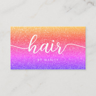 Friseursalon elegante Skript-Typografie Gold Glitt Visitenkarte