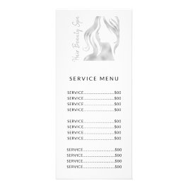 Friseursalon elegantes Logo silberweiß Service Men Werbekarte