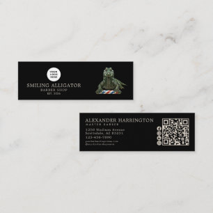 Friseursalon Emerald Alligator Qr Code Social Icon Mini Visitenkarte