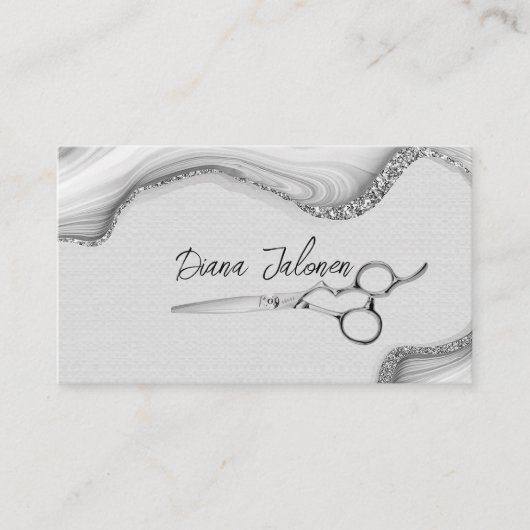 Friseursalon Erinnerung Schwarzer Marmor Visitenkarte (Vorderseite)