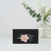 Friseursalon Erinnerung Schwarzer Marmor Visitenkarte (Stehend Vorderseite)