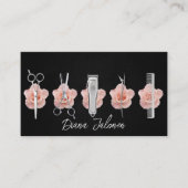 Friseursalon Erinnerung Schwarzer Marmor Visitenkarte (Vorderseite)