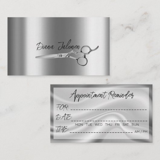 Friseursalon Erinnerung Schwarzer Marmor Visitenkarte (Vorne/Hinten)