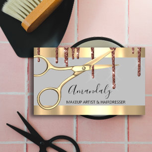 Friseursalon Fairness Friseur Goldene Schere Tropf Visitenkarte