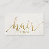 Friseursalon Fairstylist Elegantes Gold Script Visitenkarte (Vorderseite)