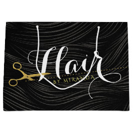 Friseursalon Fairstylist Moderne Black Gold Schere Große Geschenktüte