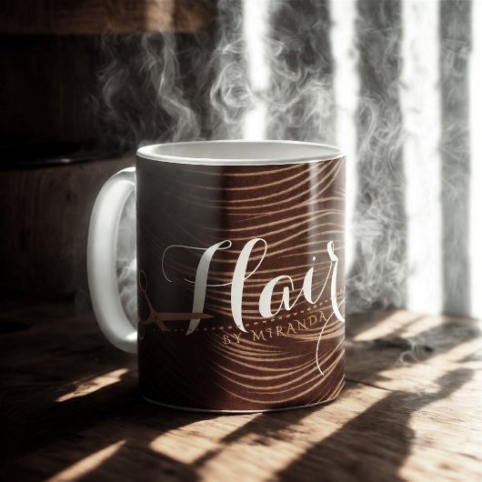 Friseursalon Fairstylist Moderne Black Gold Schere Kaffeetasse