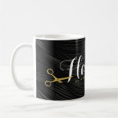 Friseursalon Fairstylist Moderne Black Gold Schere Kaffeetasse (Links)