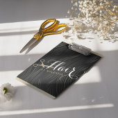 Friseursalon Fairstylist Moderne Black Gold Schere Klemmbrett