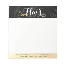 Friseursalon Fairstylist Moderne Black Gold Schere Notizblock