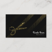 Friseursalon Fairstylor Scheren Gold & Black Visitenkarte (Vorderseite)