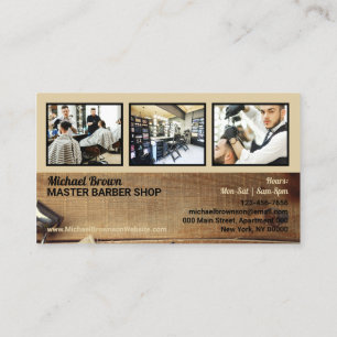 Friseursalon Foto rustikaler Haarsalon für Männer Visitenkarte