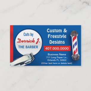 Friseursalon-Friseur (Friseurpfosten und -scherer) Visitenkarte
