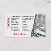 Friseursalon-Friseur (Friseurpfosten und -scherer) Visitenkarte (Rückseite)