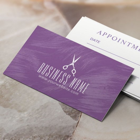 Friseursalon Friseur Lila Salon Ernennung Terminkarte