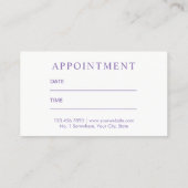 Friseursalon Friseur Lila Salon Ernennung Terminkarte (Rückseite)