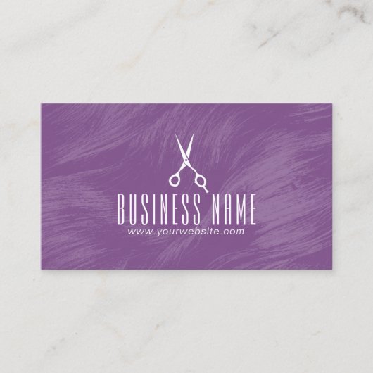 Friseursalon Friseur Lila Salon Ernennung Terminkarte (Vorderseite)