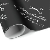 Friseursalon-Friseursalon-Brötchen Brust Geburtsta Geschenkpapier (Rolleneckpunkt)