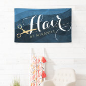 Friseursalon Friseursalon Moderne Blue & Gold Sche Banner (Insitu)