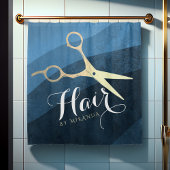 Friseursalon Friseursalon Moderne Blue & Gold Sche Duschvorhang