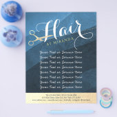 Friseursalon Friseursalon Moderne Blue & Gold Sche Flyer (Einzeln)