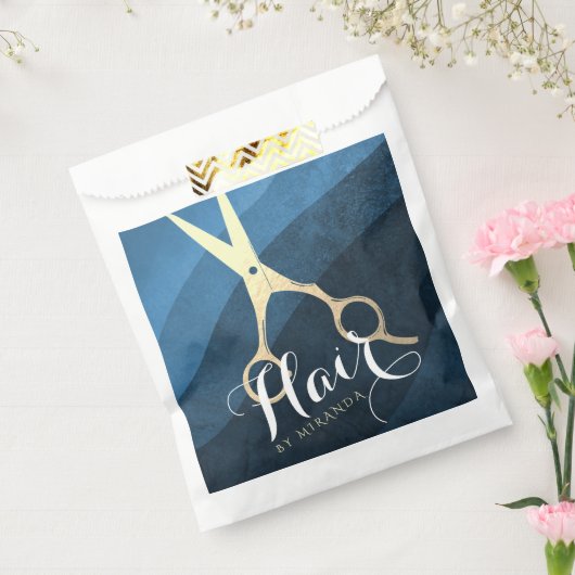Friseursalon Friseursalon Moderne Blue & Gold Sche Geschenktütchen (Versiegelt)