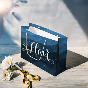 Friseursalon Friseursalon Moderne Blue & Gold Sche Große Geschenktüte