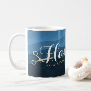 Friseursalon Friseursalon Moderne Blue & Gold Sche Kaffeetasse